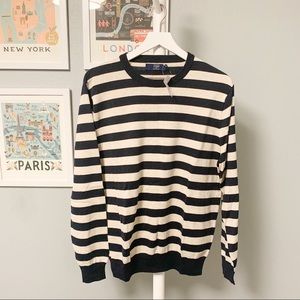NWT J. Crew Nautical Navy Blue Stripe Sweater, L